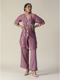 Arpita Sulakshana - Rosy Mauve Hand Painted Embroidered Co-ord (Set of 2)