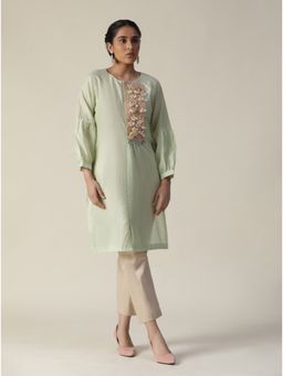 Arpita Sulakshana - Pistachio Green Scoop Kurta (Set of 2)