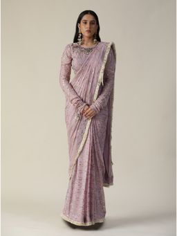 Arpita Sulakshana - Lavender Pre-draped Georgette Saree with Stitched Blouse