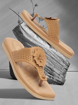 XE Looks - Beige Comfortable And Stunning Laser Design Soft Doctor Slipper Flipflop