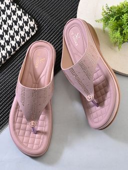 XE Looks - Elegant Slip-On Toe Loop Wedge Slippers