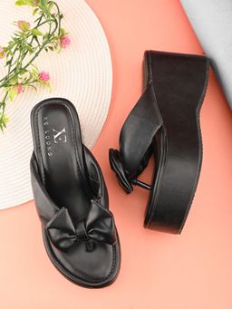 XE Looks - Bow Design with Modern Cushion Platform Slippers