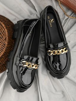 XE Looks - Glossy Chunky Sole Loafers