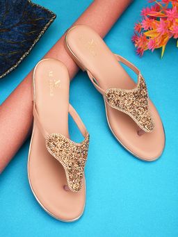XE Looks - Pink Chic And Glamorous Design Soft Flat Slipper Flipflop