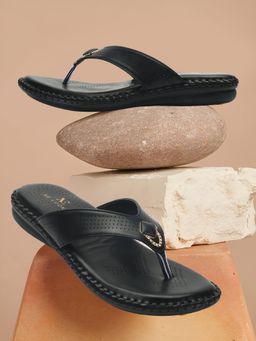 XE Looks - Black Sophisticated And Charming Laser Design Comfortable Doctor Slipper Flipflop