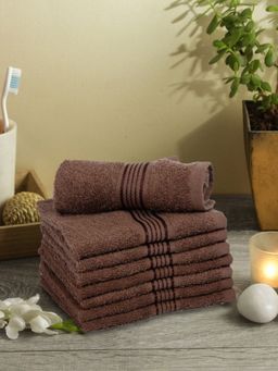 KOPA - Quick Dry 100% Cotton Soft Terry Towel -8Pc Face Towel D'Ross Solid-Brown
