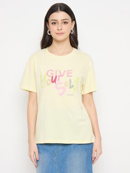 Madame - Yellow Lemon Cotton Printed T-Shirt