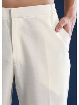 KALKI FASHION - Men Ivory Organic Cotton Mandarin Neck Kurta with Dupatta and Pant