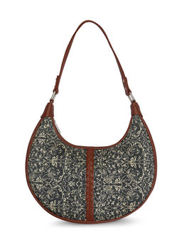 Zouk - Womens Graphic Printed Handicraft Material and Vegan Leather Hobo Bag