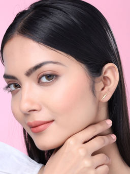 Raajsi By Yellow Chimes - 925 Sterling Silver Gold-Plated Contemporary Studs Earrings