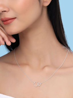 Raajsi By Yellow Chimes - Silver-Plated Dual Circle Pendant