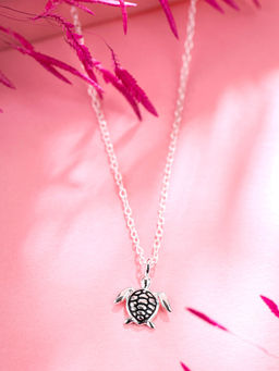 Raajsi By Yellow Chimes - Girls Silver-Plated Tortise design Pendant