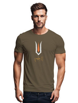 Tantra - Olive Green Round Neck Printed T-shirt