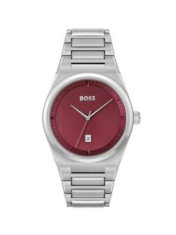 Boss - STEER Analog Red Tonneau Men Watch - 1513993 (M)