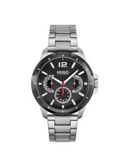 Hugo - SPORT Analog Multifunction Black Round Men Watch - 1530195 (M)
