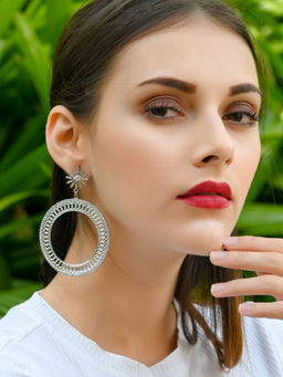 Odette - Silver Delicate Round Dangle Earrings