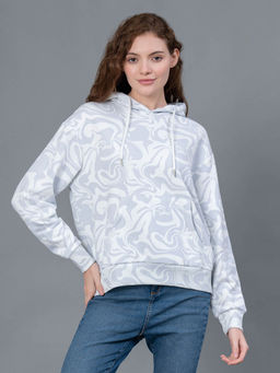 Red Tape - Women Grey Printed Hoodie