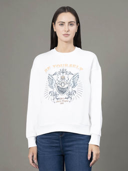 Red Tape - Women White Printed Sweatshirt