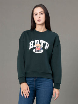 Red Tape - Women Green Printed Sweatshirt