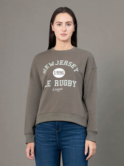 Red Tape - Women Olive Printed Sweatshirt