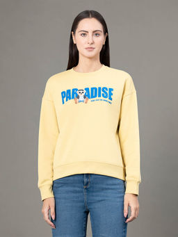 Red Tape - Women Yellow Printed Sweatshirt
