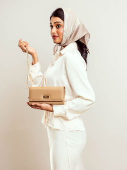 Strokes by Namrata Mehta - Classic Beige Clutch Wallet Cum Sling
