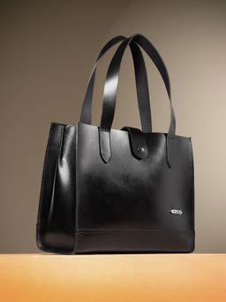 Celtic - Elegance Redefined Black Leather Office Bag For Girls And Womens