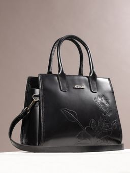 Celtic - Elevate Your Style With Our Versatile Black Hand Bag With Detectable Strap