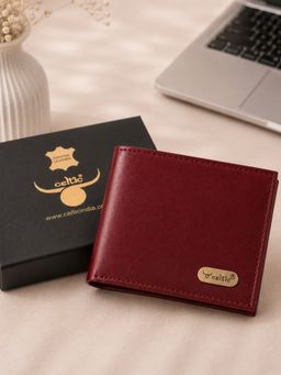 Celtic - Premium Genuine Leather Bi-Fold Wallet -Wine