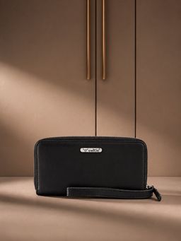Celtic - Genuine Leather Zip-Around Pouch -Black