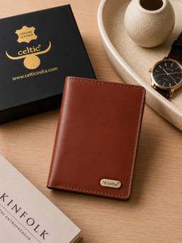 Celtic - Genuine Leather Card Holder Wallet- Brown-Brown