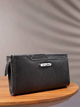 Celtic - Genuine Leather Long Clutch Wallet -Black