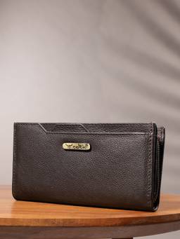 Celtic - Genuine Leather Long Clutch Wallet -Brown