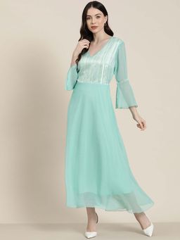 Qurvii - Green Elegant Party Dress