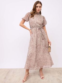 Styli - Beige A-Line Maxi Dress