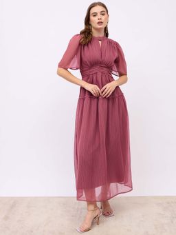 Styli - Pink A-Line Maxi Dress