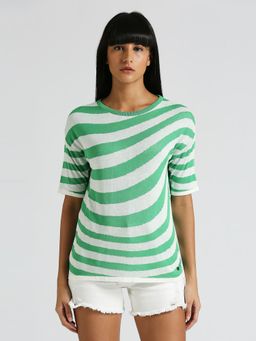 Pepe Jeans - Multicolor Sera Wavy Stripe Flat Knit Top
