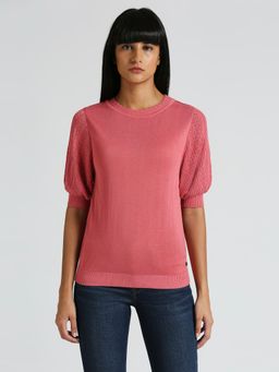 Pepe Jeans - Sharlie Half Sleeve Flat Knit Top With Scalloped Rib