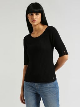 Pepe Jeans - Joyel Solid Ribbed Flat Knit Top