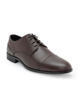 Red Tape - Mens Solid Brown Genuine Leather Formal Derby Shoes