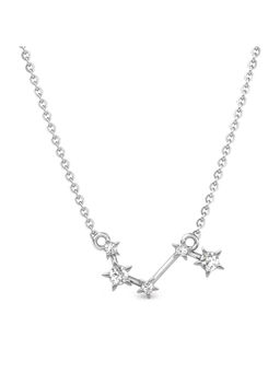 Candere by Kalyan Jewellers - 18Kt White Gold and Diamond Aries Zodiac Necklace