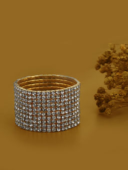 Carlton London - Gold Plated CZ Studded Adjustable Bracelet