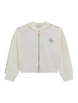 Guess - Girls Off White Embroidered Hoodie