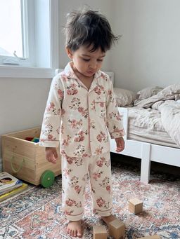 The Boo Boo Club - White Pure Cotton Printed Shirt With Pyjama