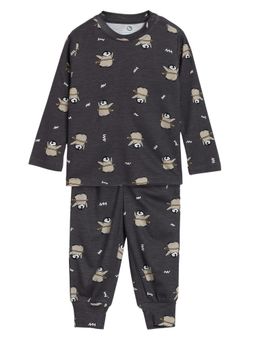 Cocoon Care - Grey Bamboo Printed T-Shirt With Pyjama