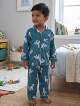Cocoon Care - Blue Bamboo Printed Shirt With Pyjama