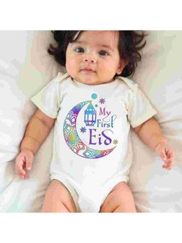 KNITROOT - White Cotton Printed Bodysuit