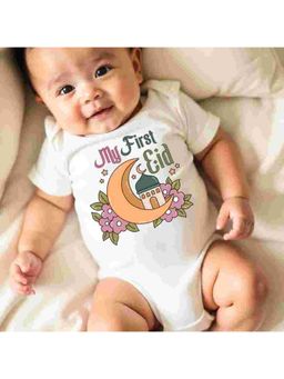 KNITROOT - White Cotton Printed Bodysuit