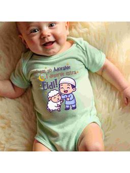 KNITROOT - Green Cotton Printed Bodysuit