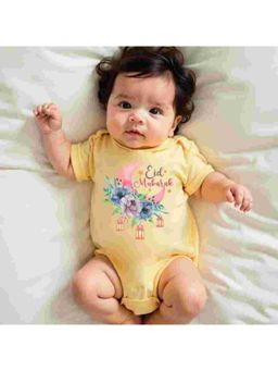 KNITROOT - Yellow Cotton Printed Bodysuit